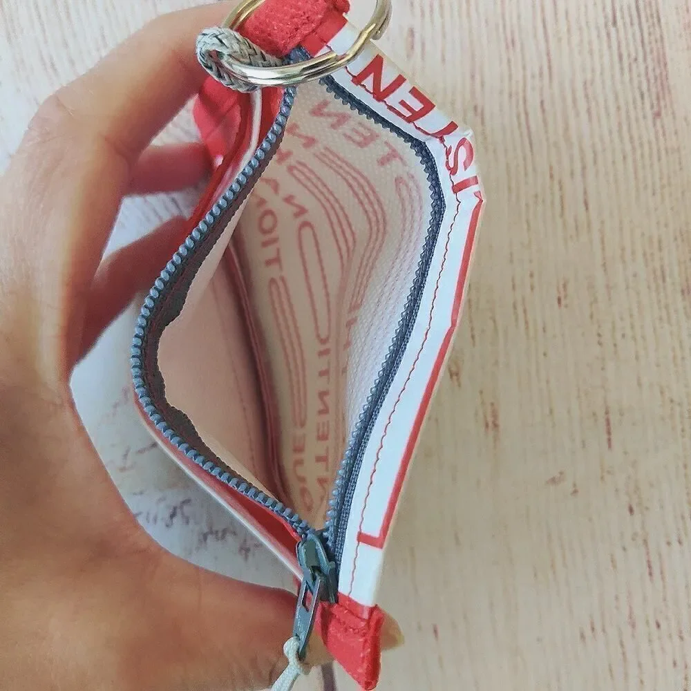 Lululemon Yoga handmade credit card ID coin holder with keychain